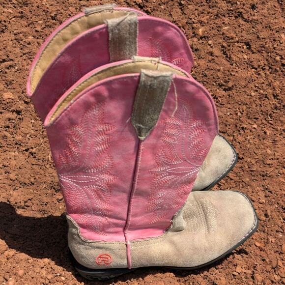 ROPER Kids Western Dazzle Light Up Cowboy Boots Pink & Tank Girls Size 2 - Picture 5 of 8